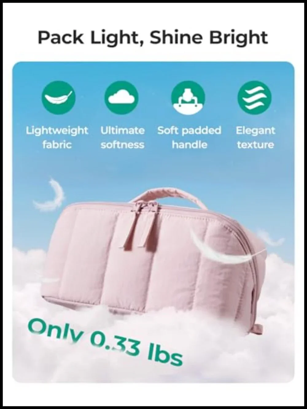 Quilted Padded Makeup Bag Travel Cosmetic Organizer Toiletry Case Full-Open